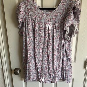 Oddy Floral Ruffle Sleeve Women's Top